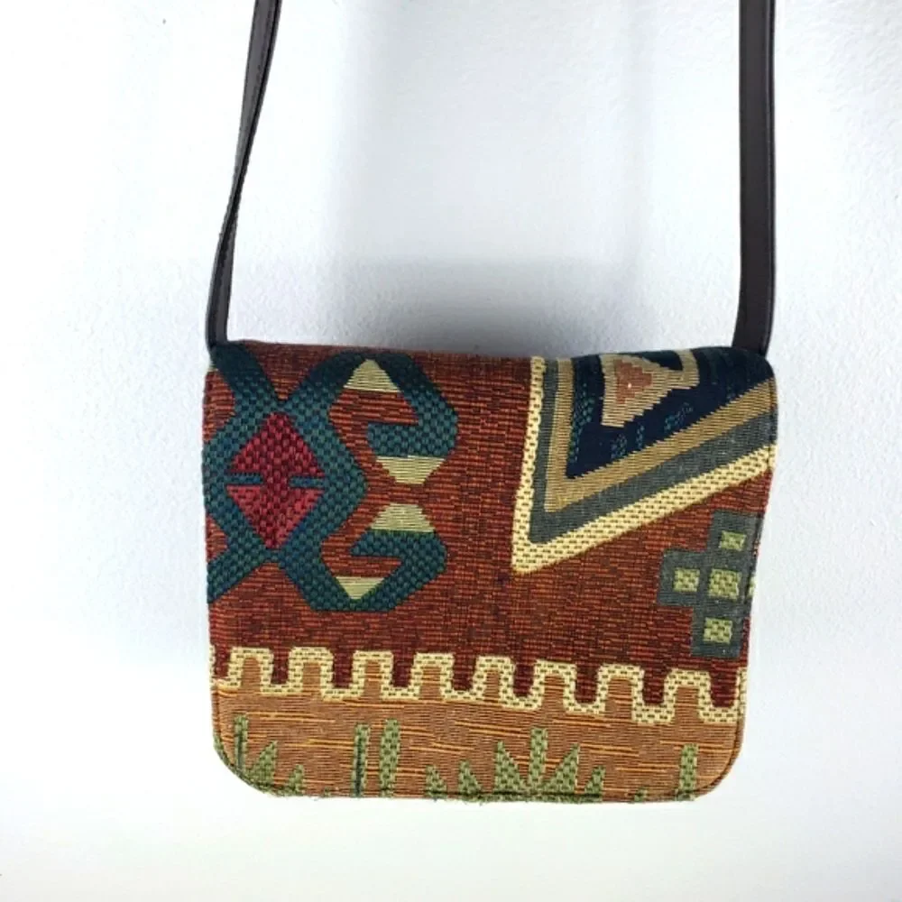 Women's Vintage Arizona Geo Aztec Threaded Nine West.Crossbody - Picture 14 of 16